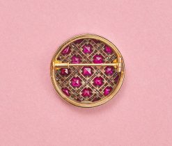 ruby and diamond brooch