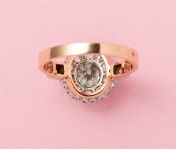 diamond antique cluster ring