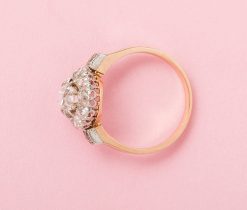 diamond antique cluster ring