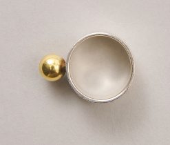 silver and gold ring