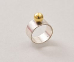 silver and gold ring
