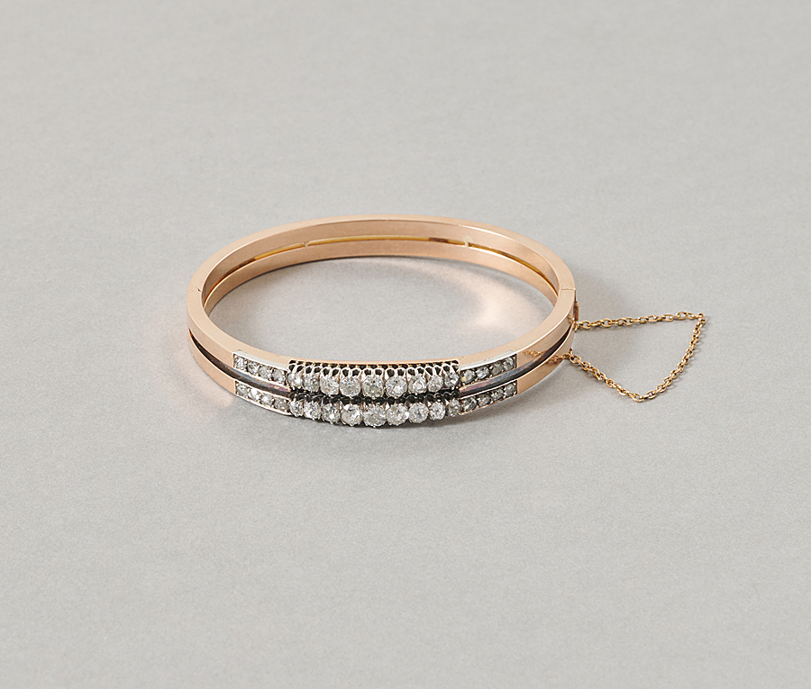 gouden armband met diamant - Afbeelding 4