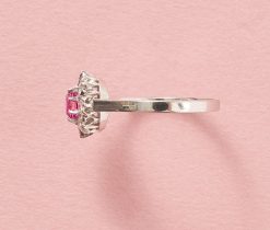 pink sapphire cluster ring