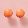 coral button earrings