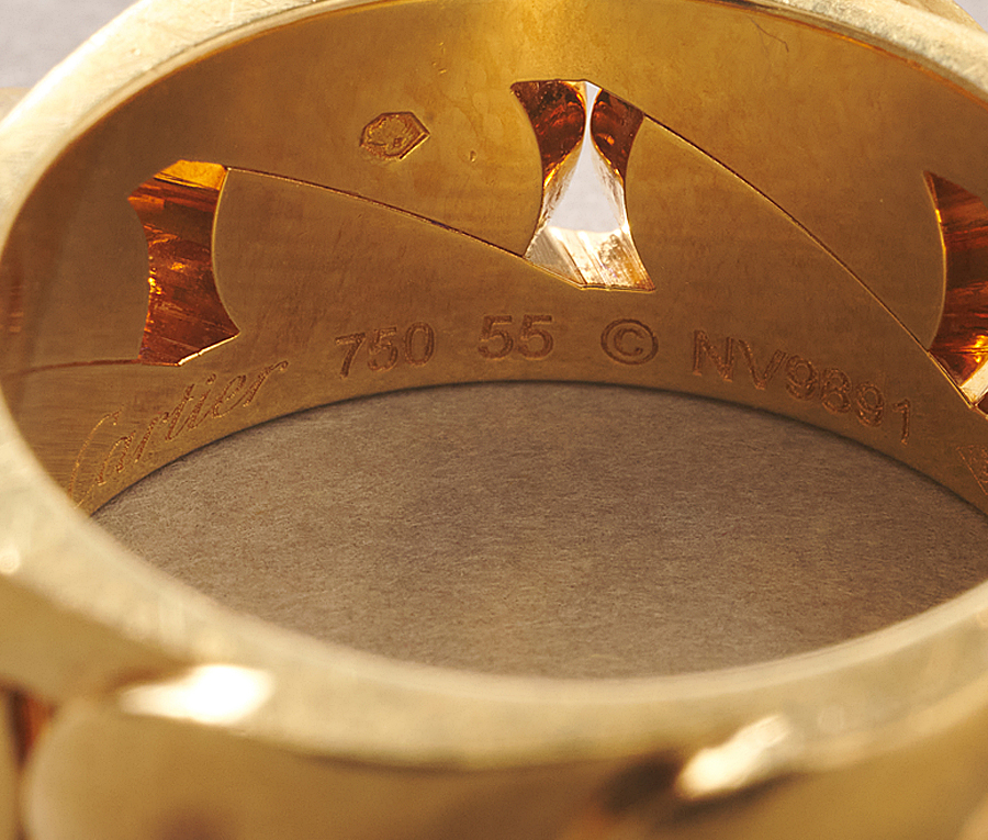 gouden band ring met diamant - Afbeelding 4