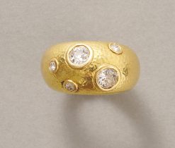 bombe ring with diamonds