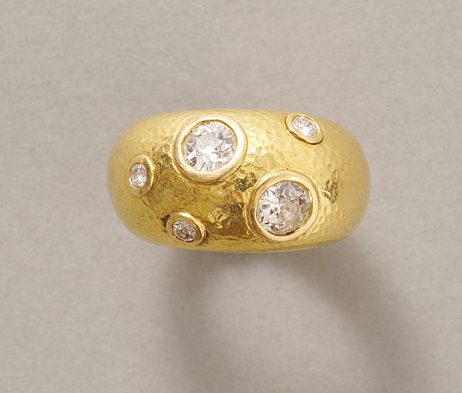 bombe ring with diamonds