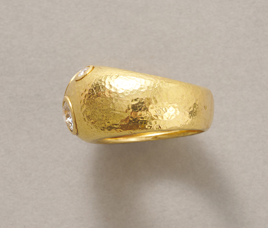 bombe ring with diamonds