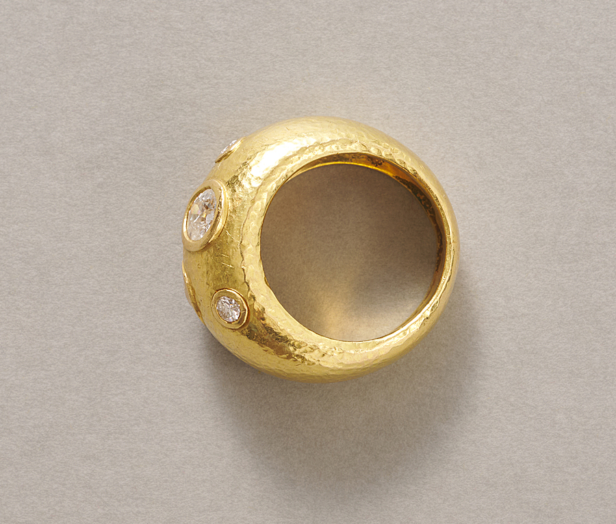 bombe ring with diamonds