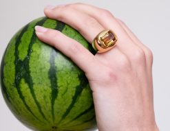 Poiray gold and citrine ring