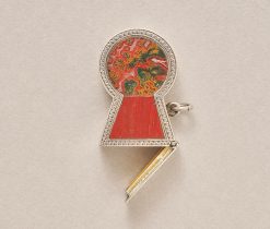 silver and agate key hole match box