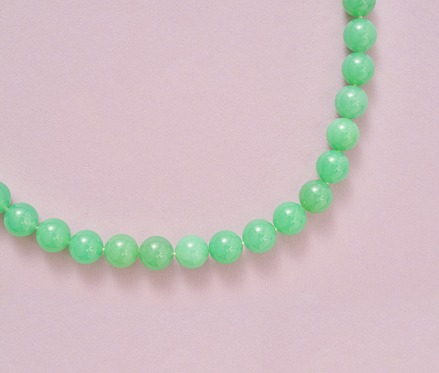 chrysopraas collier met een gouden slot - Afbeelding 2