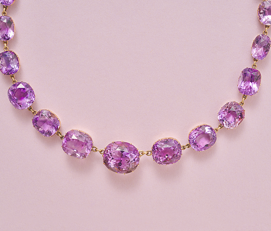gouden collier met amethist - Afbeelding 3