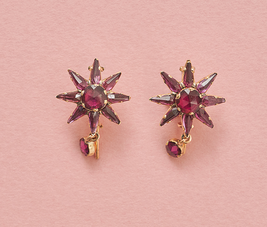 grenat the Perpignan star earrings