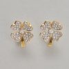 gold and diamond clover earrings