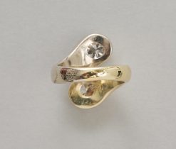 gouden toi et moi ring met diamant - Afbeelding 3