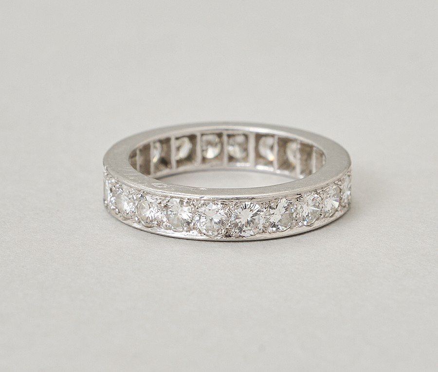 platina eternity ring met diamant - Afbeelding 3
