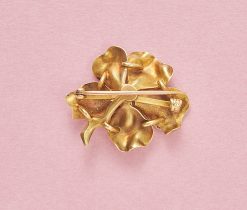 bloem broche met email en parel - Afbeelding 2