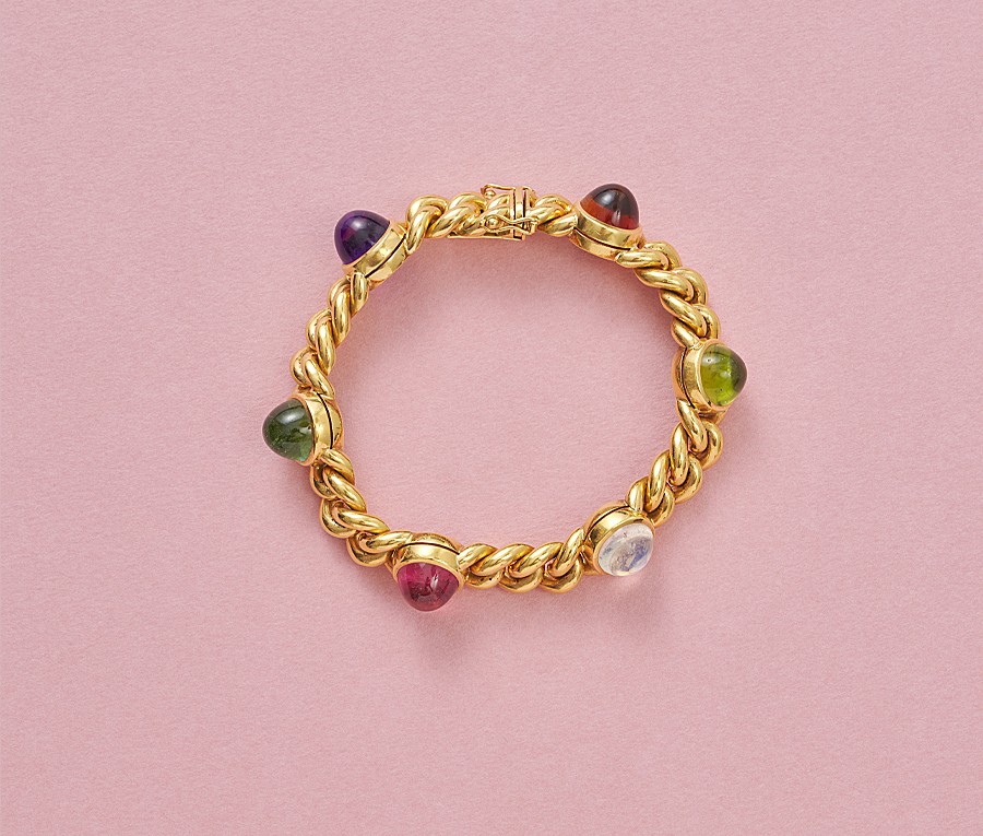 gouden armband met edelstenen - Afbeelding 2