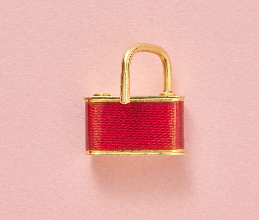 gouden slot met rood email - Afbeelding 2