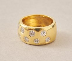 gouden band ring met diamant - Afbeelding 4