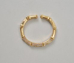 gouden bamboe armband met diamant