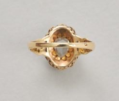 rose cut diamond and turquoise Victorian ring