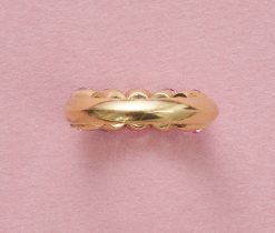 gouden rij ring met saffier - Afbeelding 3