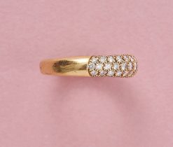 gouden band ring met diamant - Afbeelding 2