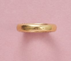 gouden band ring met diamant - Afbeelding 3