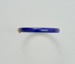 gold bangle with blue enamel