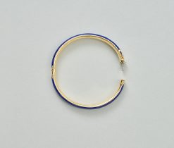 gold bangle with blue enamel - Image 3