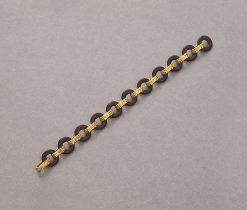 gouden en houten armband - Afbeelding 2
