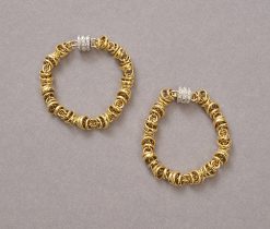 double gold and diamond Pomellato bracelets or chain