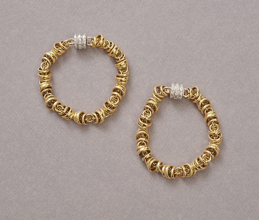 double gold and diamond Pomellato bracelets or chain