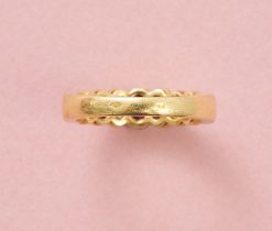 gouden ring met diamant en robijn - Afbeelding 3