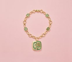 gouden collier met jade