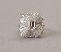 platina ballerina ring met diamant - Afbeelding 2