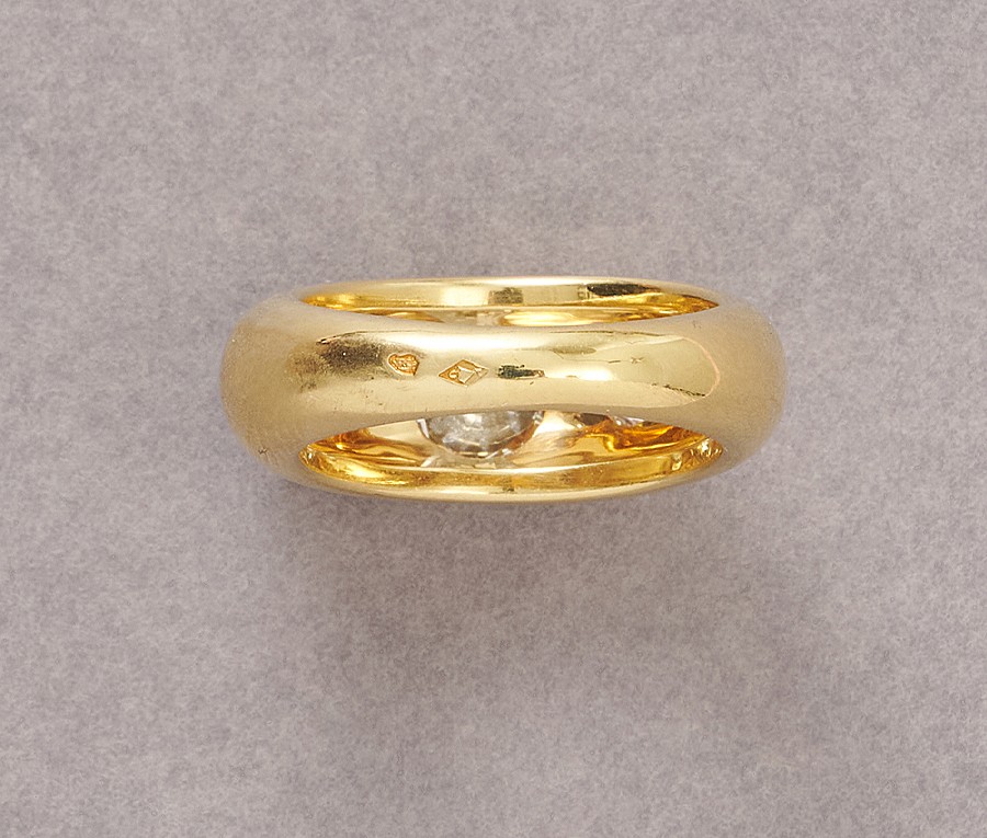 gouden ring met diamant - Afbeelding 2
