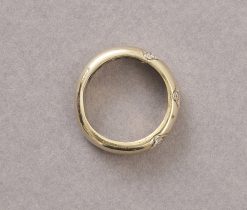 gouden band ring met diamant - Afbeelding 3