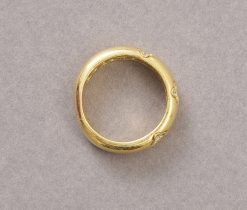 gouden band ring met diamant - Afbeelding 2